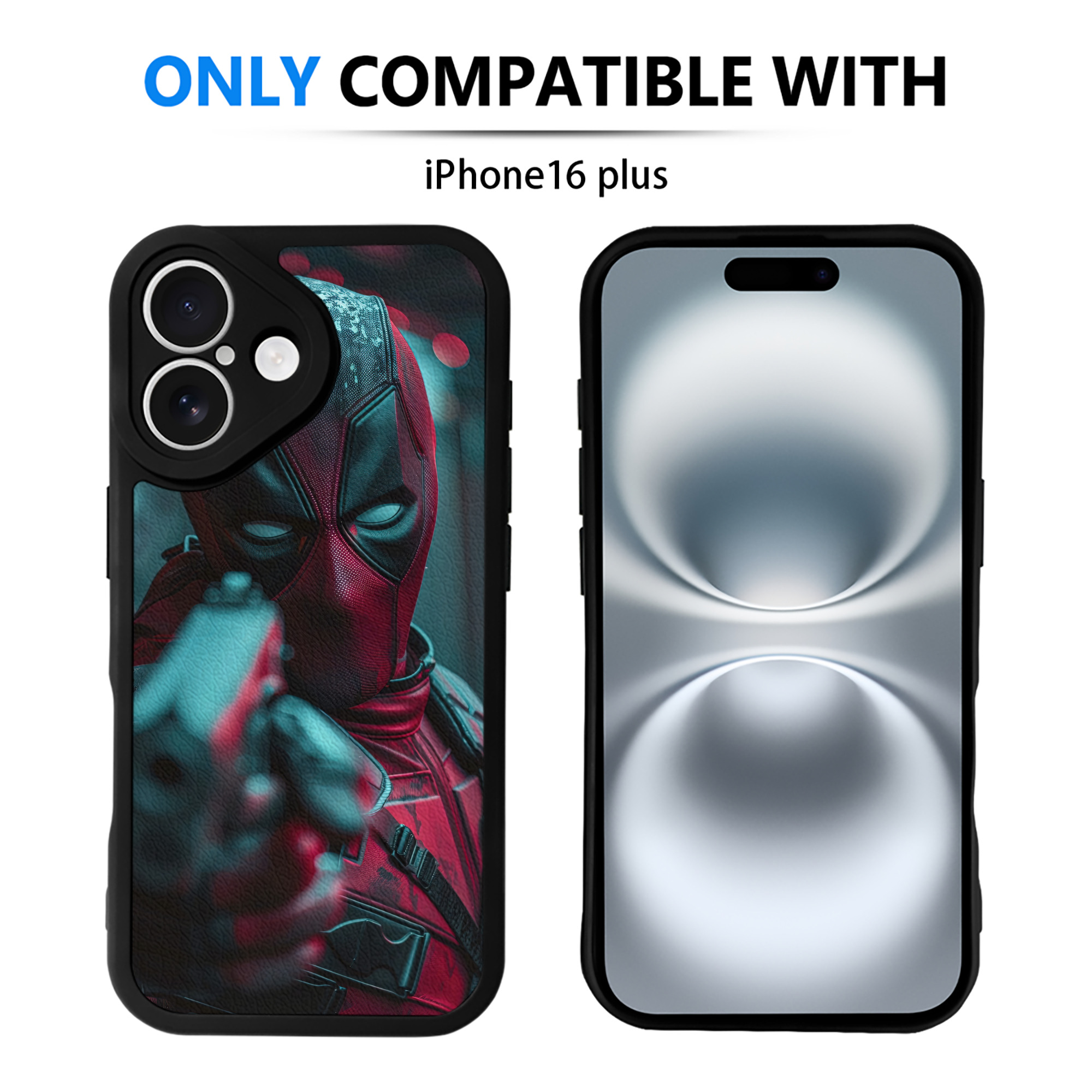 （画像用） Deadpool デッドプール 【iPhone 16シリーズ対応】シリコンスマホケース（レザー調） 材質：シリコン